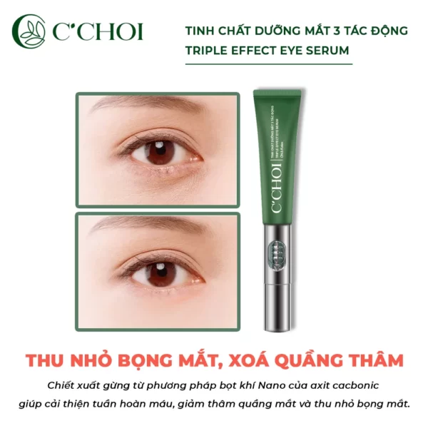 Tinh Chất Dưỡng Mắt 3 Tác động C’choi - Triple Effect Eye Serum - Chiết Xuất Gừng Từ Phương Pháp Bọt Khí Nano Của Axit Cacbonic - Punar - Droppii Mall