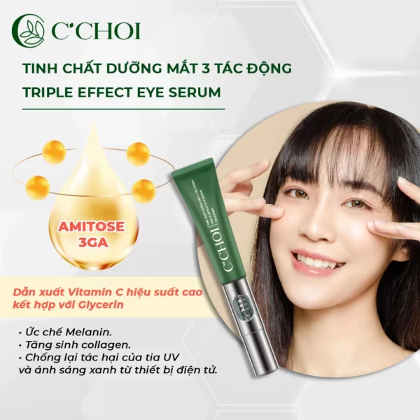 Tinh Chất Dưỡng Mắt 3 Tác động C’choi - Triple Effect Eye Serum - Tác Dụng Của Vitamin C Và Glycerin - Punar - Droppii Mall