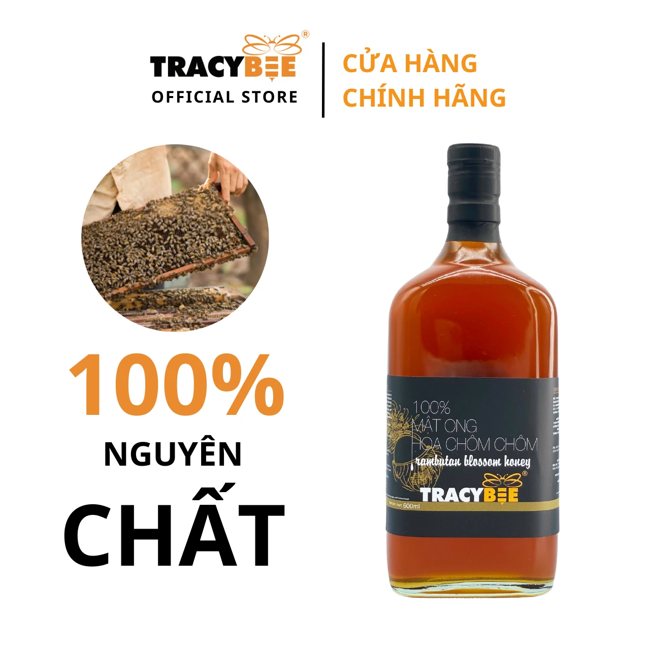 Mật Ong Hoa Chôm Chôm 600ml Tracybee - Droppii Mall